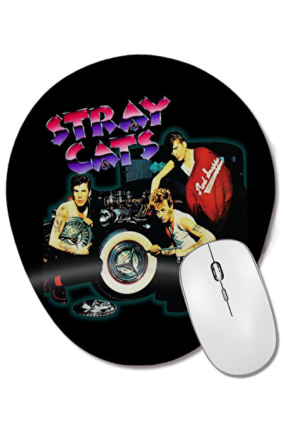 BASKI DÜNYASI Mouse Pad oval Stray Cats cu suport pentru încheietura mâinii