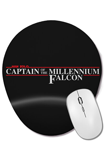 BASKI DÜNYASI Star Wars Captain of the Millennium Falcon Mouse Pad oval cu suport pentru încheietura mâinii