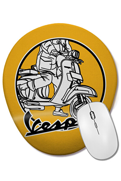 BASKI DÜNYASI Mouse Pad oval Vespa Addict 01 cu suport pentru încheietura mâinii