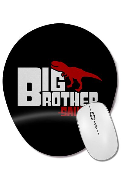 BASKI DÜNYASI لوحة ماوس بيضاوية لطيفة على شكل ديناصور كبير من Big Brother Saurus مع دعم للمعصم