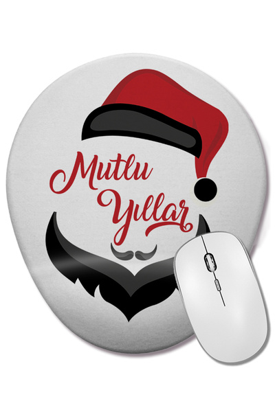 BASKI DÜNYASI La mulți ani cu Moș Crăciun Mouse Pad oval cu suport pentru înc...