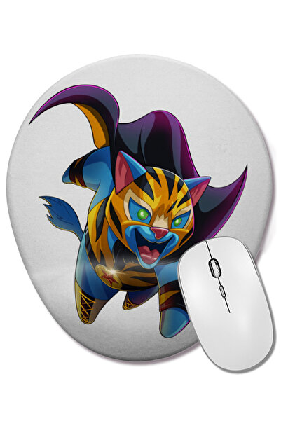 BASKI DÜNYASI Mouse Pad oval Cat El Tigre cu suport pentru încheietura mâinii