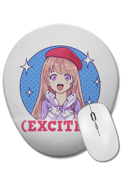 BASKI DÜNYASI Симпатично развълнувано аниме момиче с забавно развълнувано лиц...