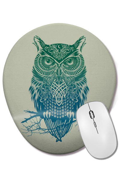 BASKI DÜNYASI Mouse Pad oval Owl 1 cu suport pentru încheietura mâinii
