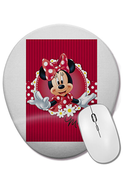 BASKI DÜNYASI Мини Маус 05 Овална подложка за мишка с опора за китката