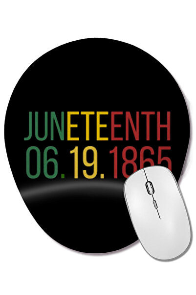 BASKI DÜNYASI juneteenth juneteenth juneteenth 2021 1865 Mouse Pad oval cu suport pentru încheietura mâinii