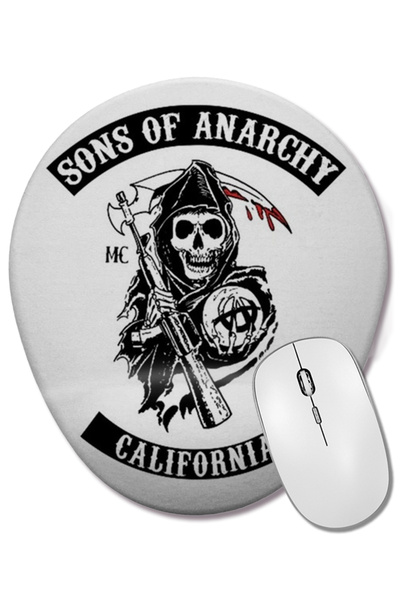 BASKI DÜNYASI Mouse Pad oval cu logo Sons Of Anarchy cu suport pentru încheie...