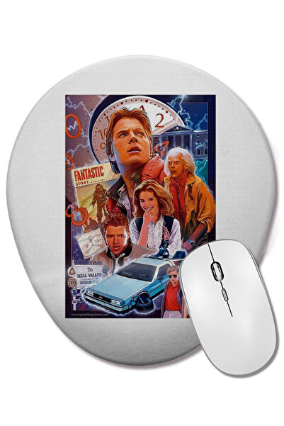 BASKI DÜNYASI Mouse Pad oval De Volta Para O Futuro cu suport pentru încheiet...