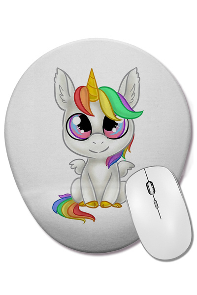 BASKI DÜNYASI Mouse Pad oval cu suport pentru încheietura mâinii unicorn