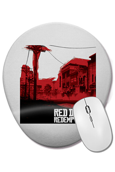 BASKI DÜNYASI Red Dead Redemption 2 09 Mouse Pad oval cu suport pentru încheietura mâinii