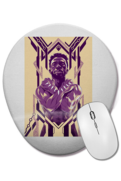 BASKI DÜNYASI Black Panther Wakanda Forever Oval Mouse Pad with Wrist Support