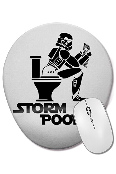 BASKI DÜNYASI Mouse Pad oval Storm Pooper cu suport pentru încheietura mâinii