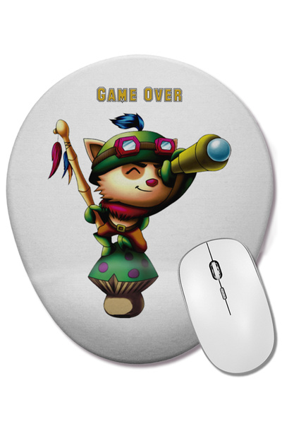 BASKI DÜNYASI Teemo Lol Bilek Destekli Oval Mouse Pad