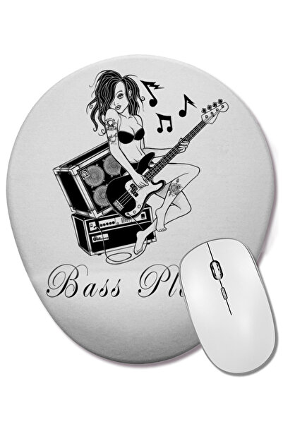 BASKI DÜNYASI Mouse Pad oval cu suport pentru încheietura mâinii Bass Player ...