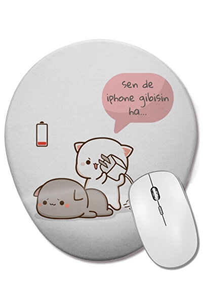 BASKI DÜNYASI Mouse Pad oval cu suport pentru încheietura mâinii, așa cum eșt...