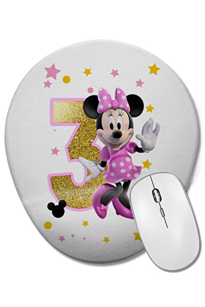 BASKI DÜNYASI Мини Маус Мини Маус 3 Тригодишен подарък Овална подложка за миш...