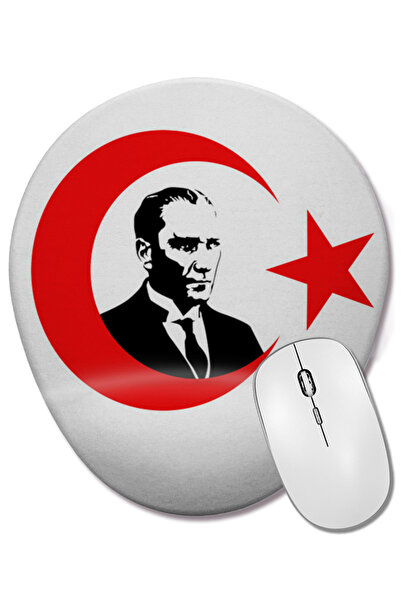 BASKI DÜNYASI Mouse Pad oval cu suport pentru încheietura mâinii, cu steagul ...