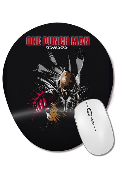BASKI DÜNYASI لوحة ماوس بيضاوية من One Punch Man 01 مع مسند للمعصم