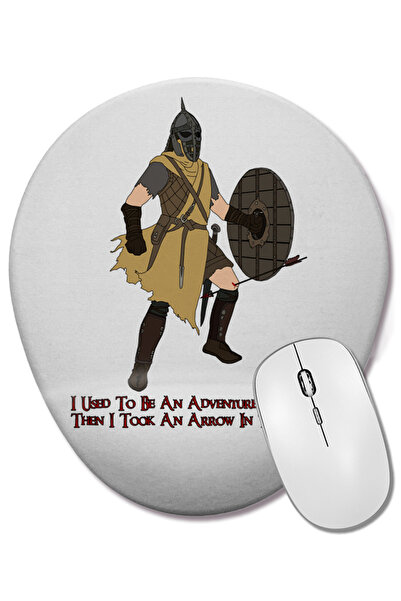BASKI DÜNYASI Skyrim Arrow İn The Knee Mouse Pad oval cu suport pentru închei...