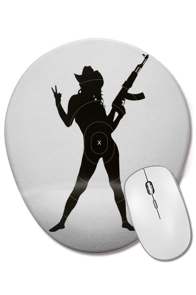 BASKI DÜNYASI Cowgirl in the Sand Rodeo Oval Mouse Pad with Wrist Support