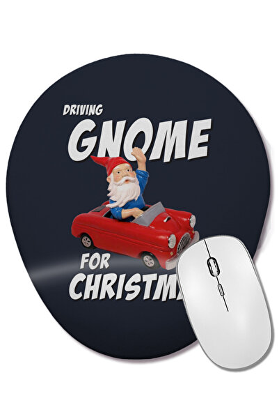 BASKI DÜNYASI Οβάλ ποντίκι με υποστήριξη καρπού Driving Gnome for Christmas