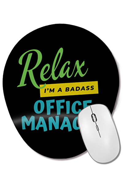 BASKI DÜNYASI Manager de birou Relax I'm A Badass Mouse Pad oval cu suport pe...