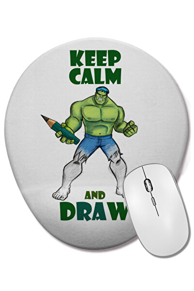 BASKI DÜNYASI Рисувайте Хълк с овална подложка за мишка, поддържана от китката
