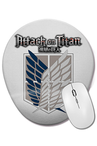 BASKI DÜNYASI Atack On Titan 03 Mouse Pad oval cu suport pentru încheietura m...