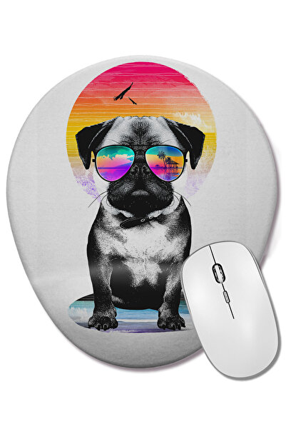 BASKI DÜNYASI Mouse Pad oval cu suport pentru încheietura mâinii, cu câine pu...