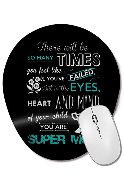 BASKI DÜNYASI Mouse Pad oval Super Mom Super Mom cu suport pentru încheietura...
