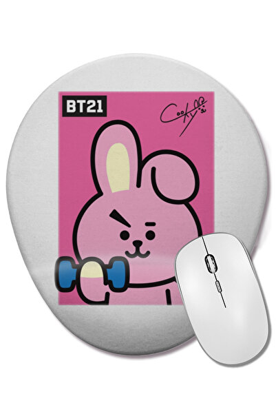 BASKI DÜNYASI Mouse Pad oval Bts T21 Cooky cu suport pentru încheietura mâinii