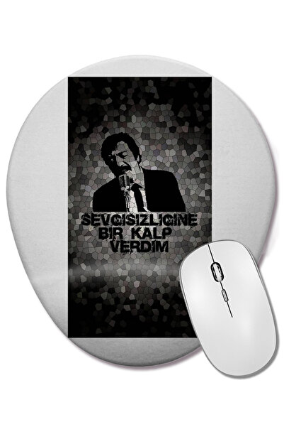 BASKI DÜNYASI Mouse Pad oval Müslüm Gürses Söz 02 cu suport pentru încheietur...