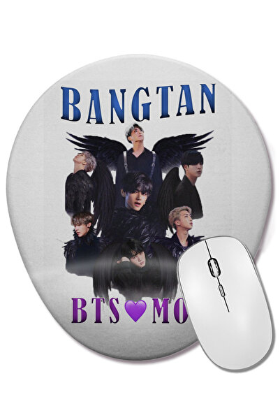 BASKI DÜNYASI Mouse Pad oval cu suport pentru încheietura mâinii Bts Mots Ban...