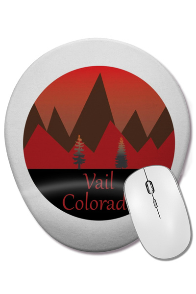 BASKI DÜNYASI Mouse Pad oval Vail Colorado 02 cu suport pentru încheietura mâ...