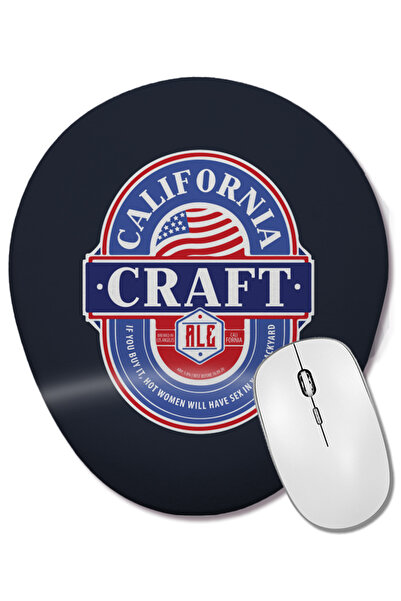 BASKI DÜNYASI Mouse Pad oval cu suport pentru încheietura mâinii California C...