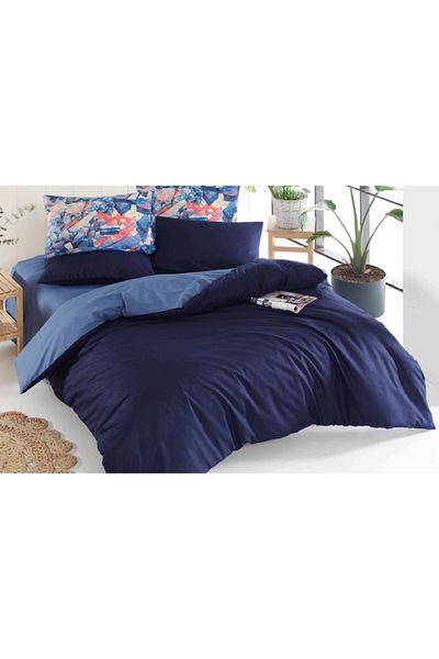 The Fabric Plain Glasy Cactus Double Sided Ranforce Double Duvet Cover Set
