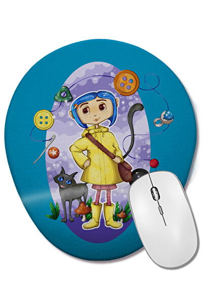 BASKI DÜNYASI Mouse Pad oval Coraline Jones cu suport pentru încheietura mâinii