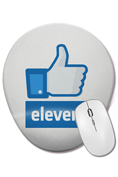 BASKI DÜNYASI Stranger Things Eleven Facebook Like Logo Mouse Pad oval cu suport pentru încheietura mâinii