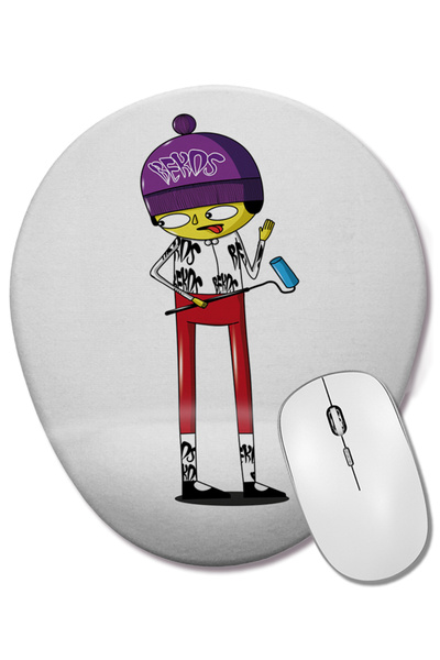 BASKI DÜNYASI Mouse Pad oval Bekos Arte Urbana Joga Tinta2 cu suport pentru încheietura mâinii