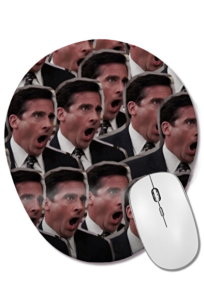 BASKI DÜNYASI Michael Scott Collage The Office Οβάλ ποντίκι με υποστήριξη καρπού