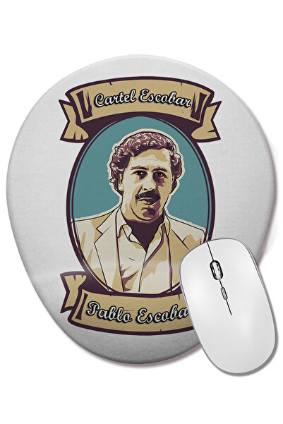 BASKI DÜNYASI Mouse Pad oval cu suport pentru încheietura mâinii Pablo Escoba...