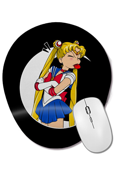 BASKI DÜNYASI لوحة ماوس بيضاوية من Sailor Moon مع دعم للمعصم
