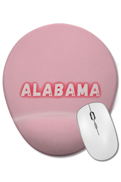 BASKI DÜNYASI Mouse Pad oval în stil retro vintage din Alabama cu suport pentru încheietura mâinii