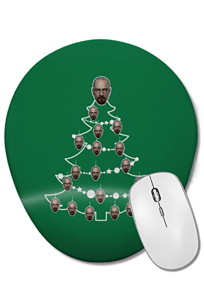 BASKI DÜNYASI Breaking Bad Heisenberg Christmas Tree Bauble Mouse Pad oval cu...