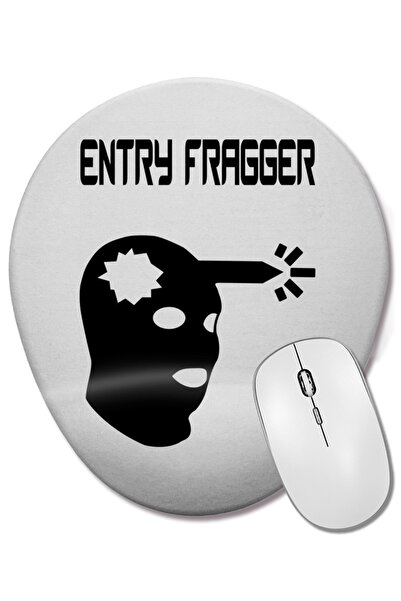 BASKI DÜNYASI Овална подложка за мишка Entry Fragger с опора за китката