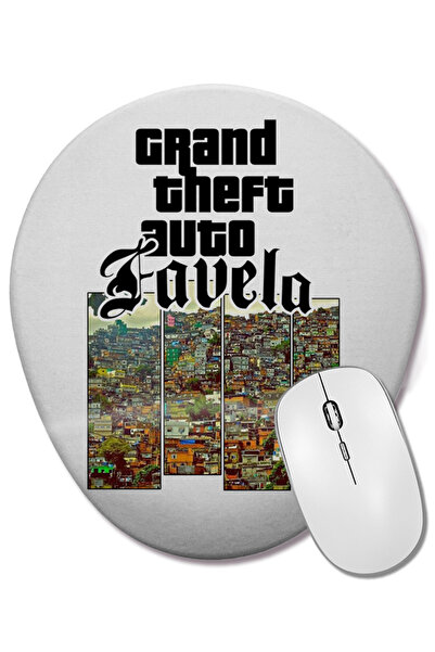 BASKI DÜNYASI Mouse Pad oval Gta Grand Theft Auto Favela cu suport pentru înc...