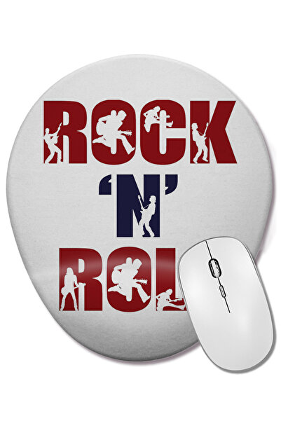 BASKI DÜNYASI Mouse Pad oval Rock N Roll cu suport pentru încheietura mâinii