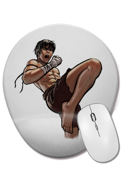 BASKI DÜNYASI Mouse Pad oval Ong Bak cu suport pentru încheietura mâinii