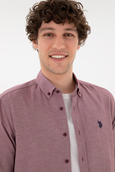 U.S. Polo Assn. Чоловічий бордовий з довгим рукавом Basic Сорочка 50296777VR014