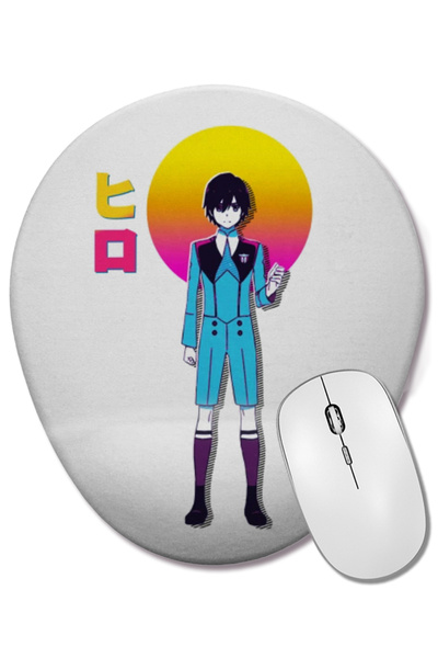 BASKI DÜNYASI Darling in the Franxx Овална подложка за мишка с опора за китката